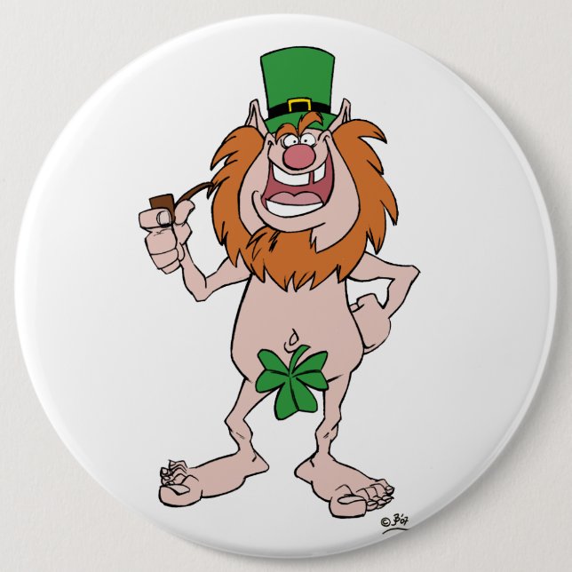 badge de bouton St Patrick Leprechaun (Devant)