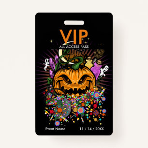 Badge de carte d'accès VIP de l'événement Hallowee