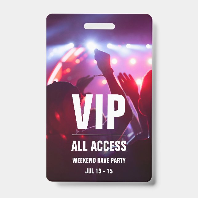 Badge de carte de concert d'accès VIP personnalisé (Front)