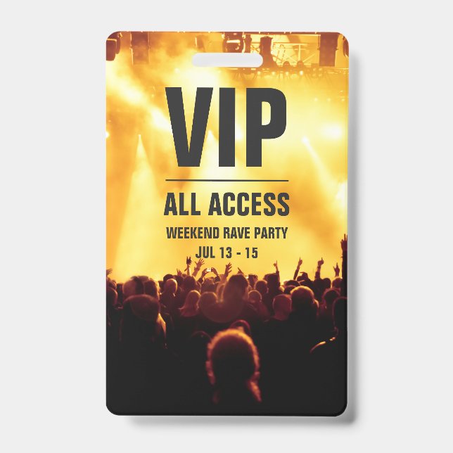 Badge de carte de concert d'accès VIP personnalisé (Front)