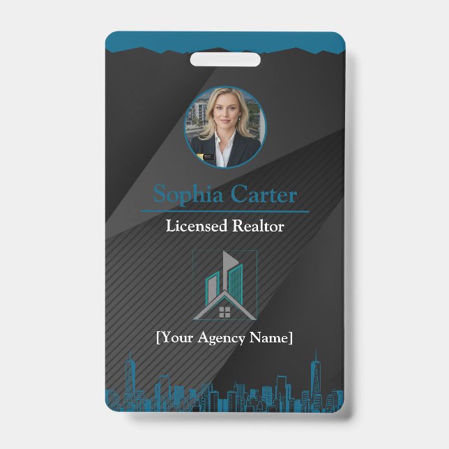 Badge de carte d'identité de l'employé avec photo (Avant)