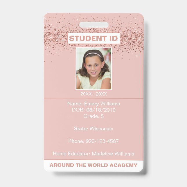 Badge de carte d'identité d'étudiant à domicile Ro (Avant)
