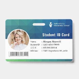 Badge de carte d'identité moderne étudiant en entr