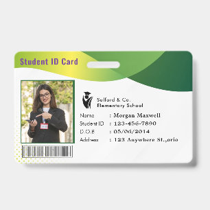 Badge de carte d'identité moderne étudiant en entr