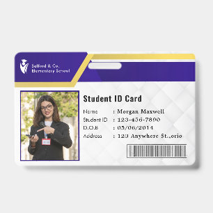 Badge de carte d'identité moderne pour étudiant en