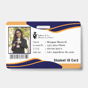 Badge de carte d'identité moderne pour étudiant en