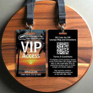 Badge de carte VIP   Code et logo QR Palm Grove pe