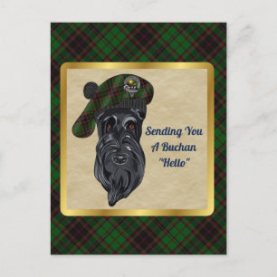 Badge de clan Buchan et carte postale Tartan