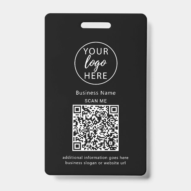 Badge de code QR Black Business (Avant)