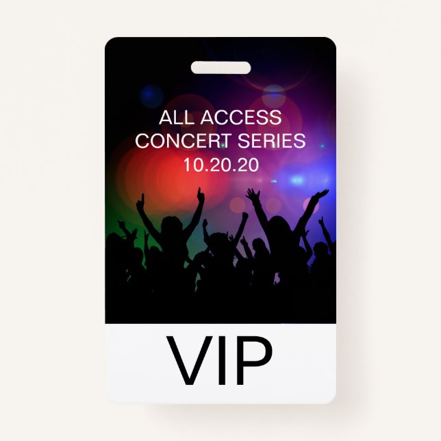 Badge de concert personnalisé VIP All Access (Devant)