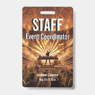 Badge de concert pour le passeport de festival VIP