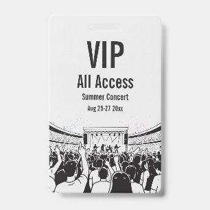 Badge de concert pour le passeport de festival VIP