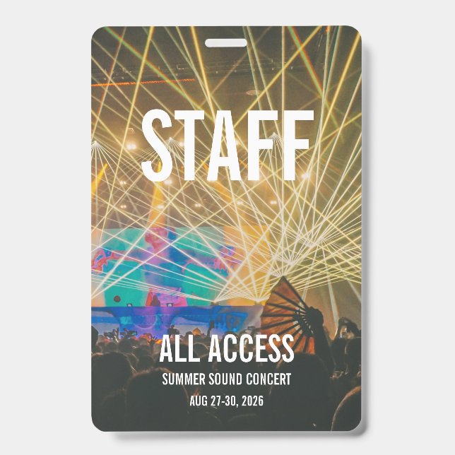 Badge de concert sur mesure VIP All Access Pass (Avant)