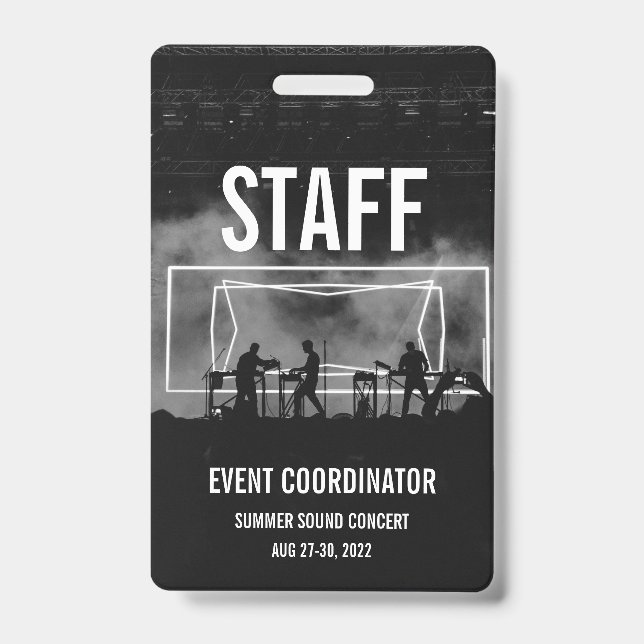 Badge de concert sur mesure VIP Passe d'accès tota (Avant)