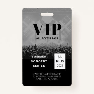 Badge de concert VIP All Access Multi Date
