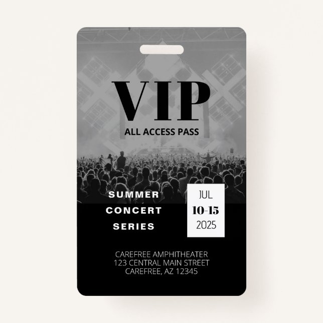 Badge de concert VIP All Access Multi Date (Devant)
