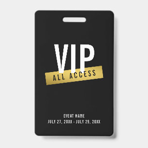 Badge de concert VIP Gold All Access