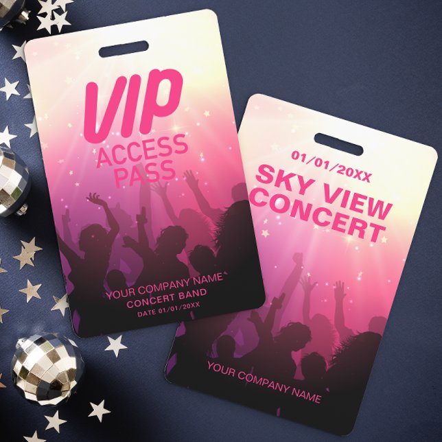 Badge de concert VIP tout accès Rose (Créateur téléchargé)