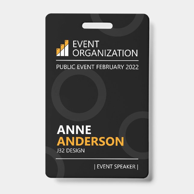 Badge de conférence de séminaire d'affaires modern (Avant)