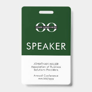 Badge de conférencier personnalisé Texte personnal