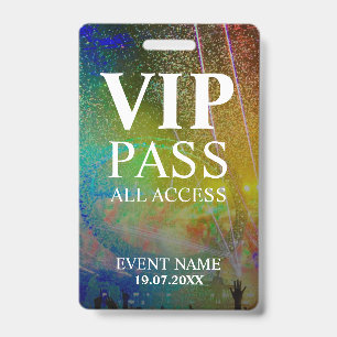 Badge de confettis pour événement avec code QR VIP