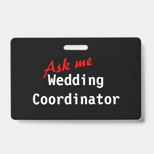 Badge de coordinateur de mariage personnalisable