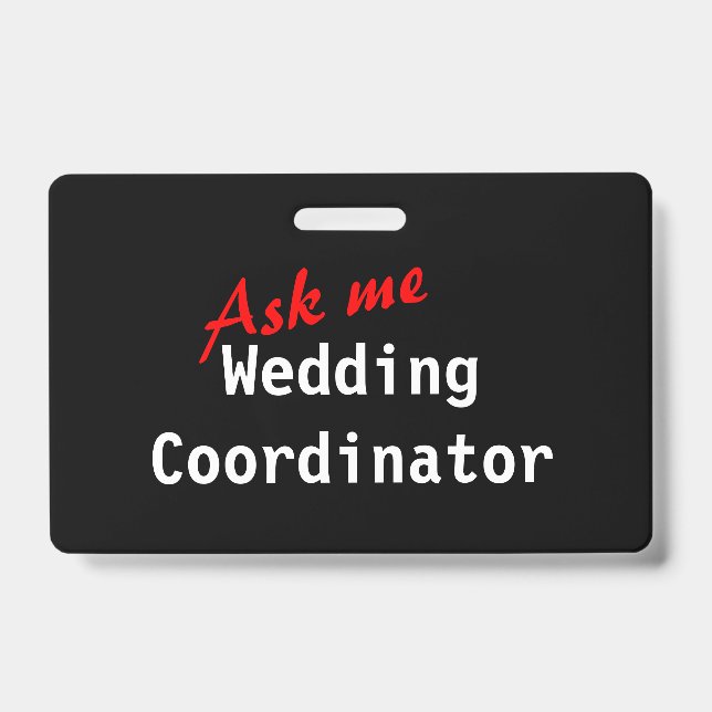 Badge de coordinateur de mariage personnalisable (Avant)