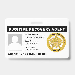 Badge de cordon d'agent de récupération de fugitif