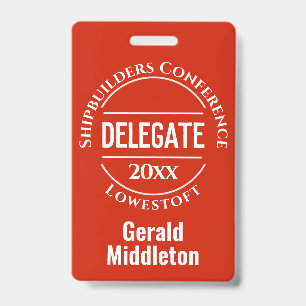 Badge de délégué à la conférence