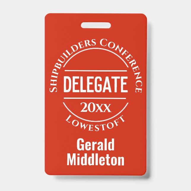 Badge de délégué à la conférence (Avant)