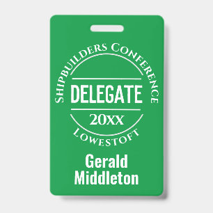 Badge de délégué à la conférence