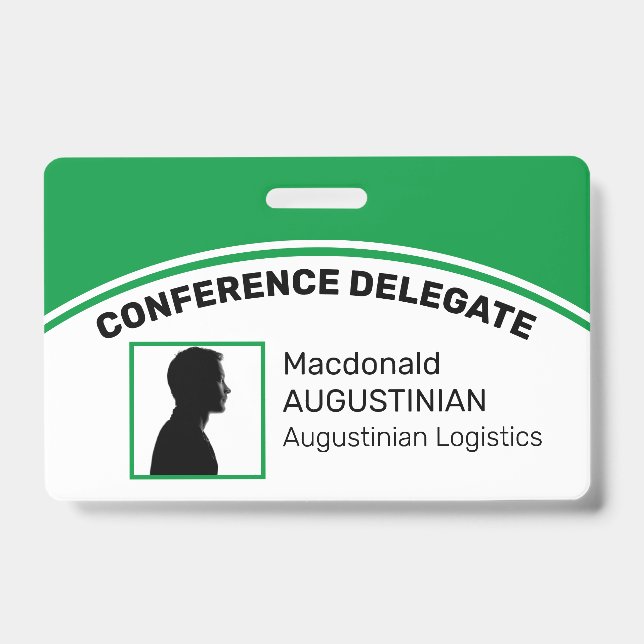Badge de délégué de conférence avec logo personnal (Avant)