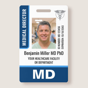 Badge de docteur Photo Logo MD Étiquette de sécuri