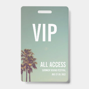 Badge de festival d'accès complet VIP personnalisé