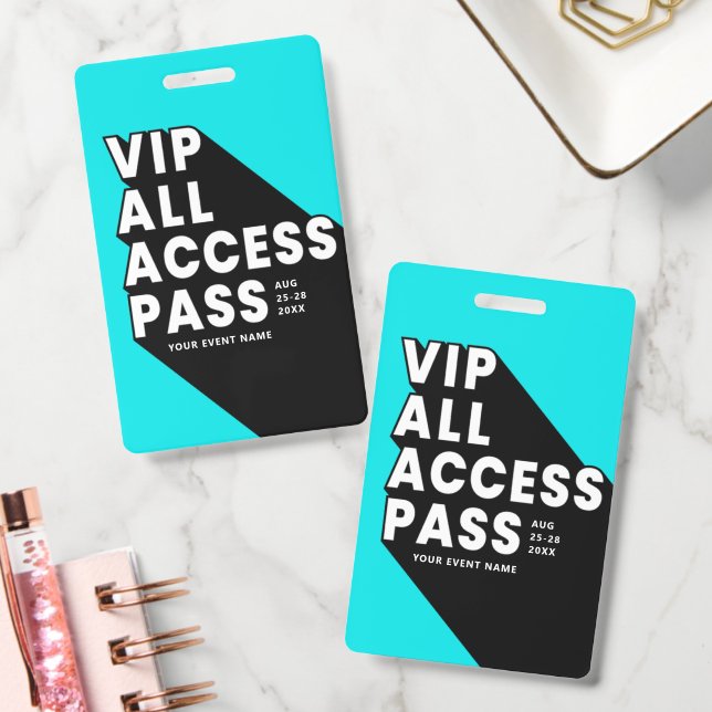 Badge de festival de musique VIP All Access Pass | (Bureau)