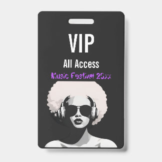 Badge de festival personnalisé VIP Accès Total