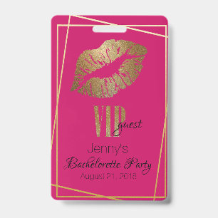 Badge de fête de bachelorette avec empreinte de lè