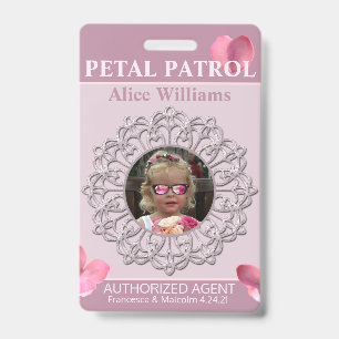 Badge de fille de fleurs Patrouille de Pétales Ros