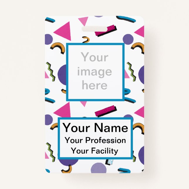 Badge de forme personnalisée des années 90 (Devant)