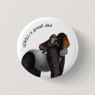 Badge de Gorilla et bébé "grand père"