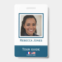 Badge de guide de tour personnalisé avec photo, no