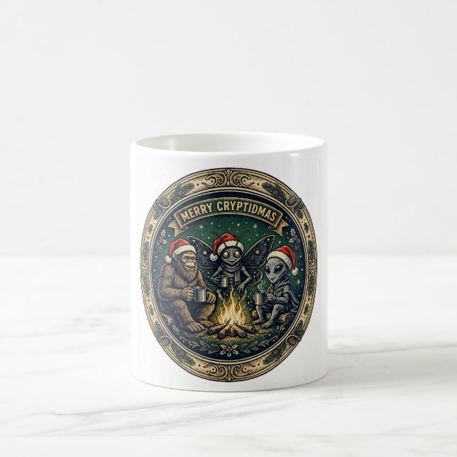 Badge de Joyeux Cryptid Noël Mug à Café (Centre)