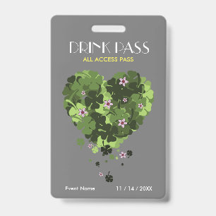 Badge de la carte de boisson de la Saint-Patrick