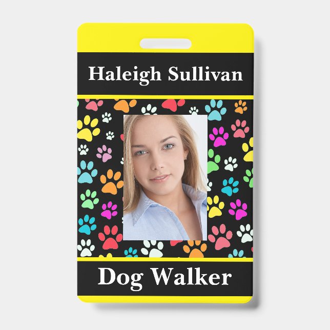 Badge de laisse pour promeneur de chien (Avant)