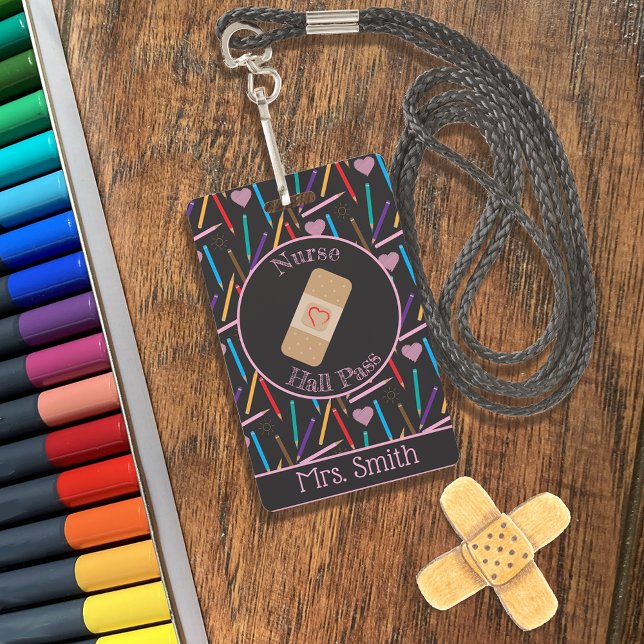 Badge de laissez-passer de l'infirmière aux crayon (Créateur téléchargé)