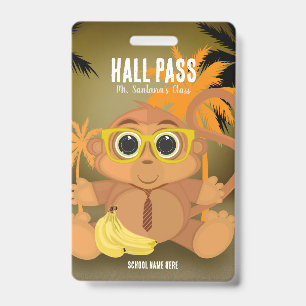Badge de laissez-passer de singe intello