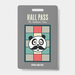 Badge de laissez-passer Mustache Panda