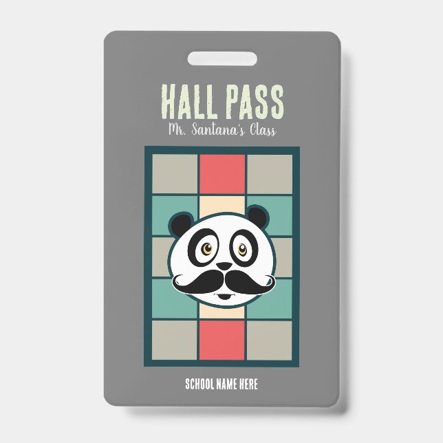Badge de laissez-passer Mustache Panda (Avant)