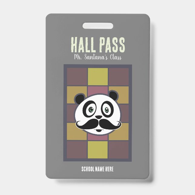 Badge de laissez-passer Mustache Panda (Avant)