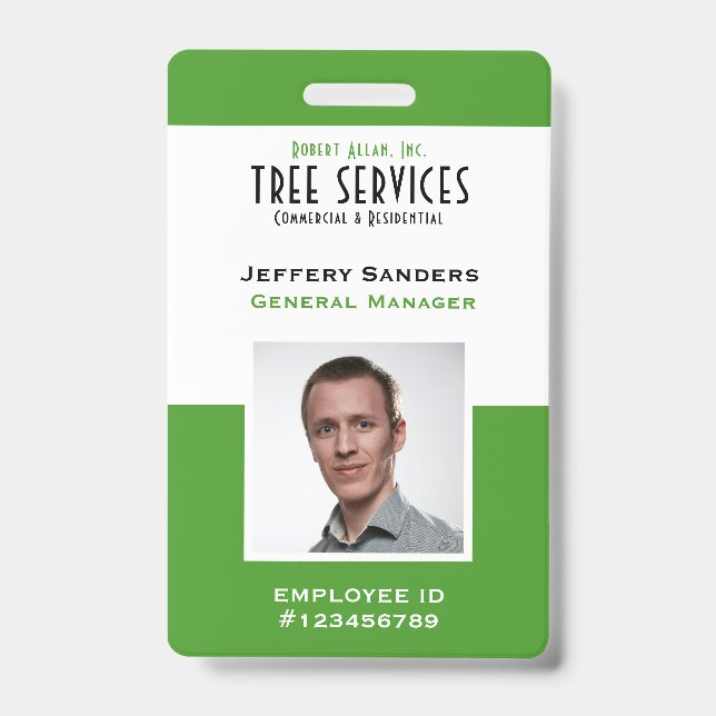 Badge de l'employé du service de l'arbre de photo (Avant)